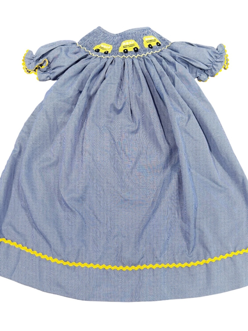 Smocked Sweets 24 month school bus dress back to school baby girl